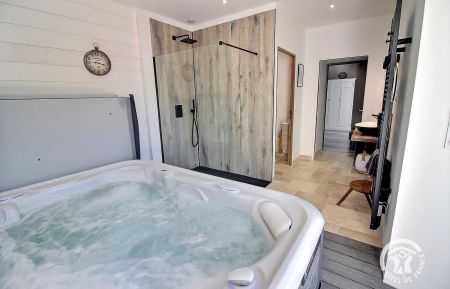G&icirc;te n&deg;22G560001 Plouasne - C&ocirc;tes d'Armor - Espace bien &ecirc;tre avec spa, douche, wc.